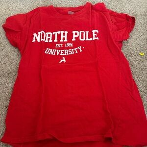 North Pole University Women's Red Short Sleeve Tee